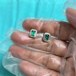 Sterling Silver with green natural stone